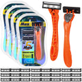 28 Pcs Mens Razors Set 5 Blade Refillable Shaving Kit Q824878