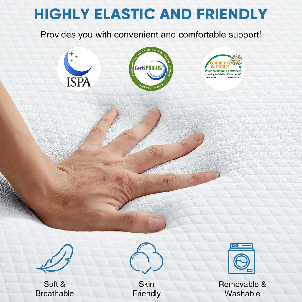 Twin Memory Foam 3 inch Folding Topper with Washable Cover Z988188