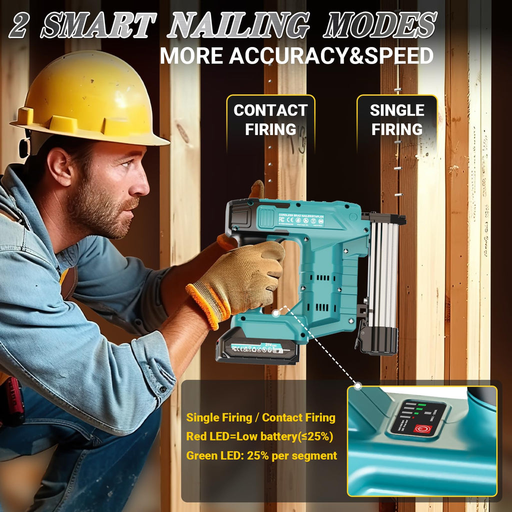 Cordless 2-in-1 21V Electric Nail Gun with Battery C5529