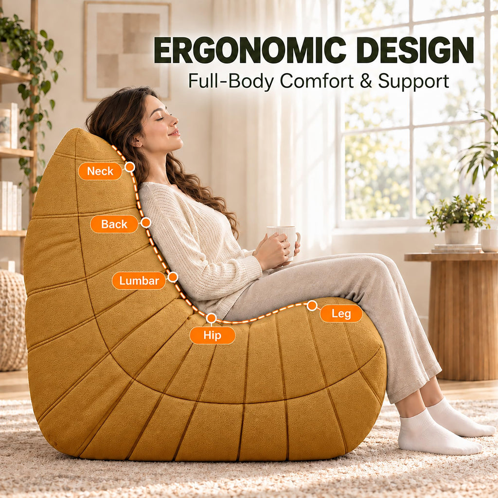 Yellow 3 Seater Bean Bag Sofa M35952