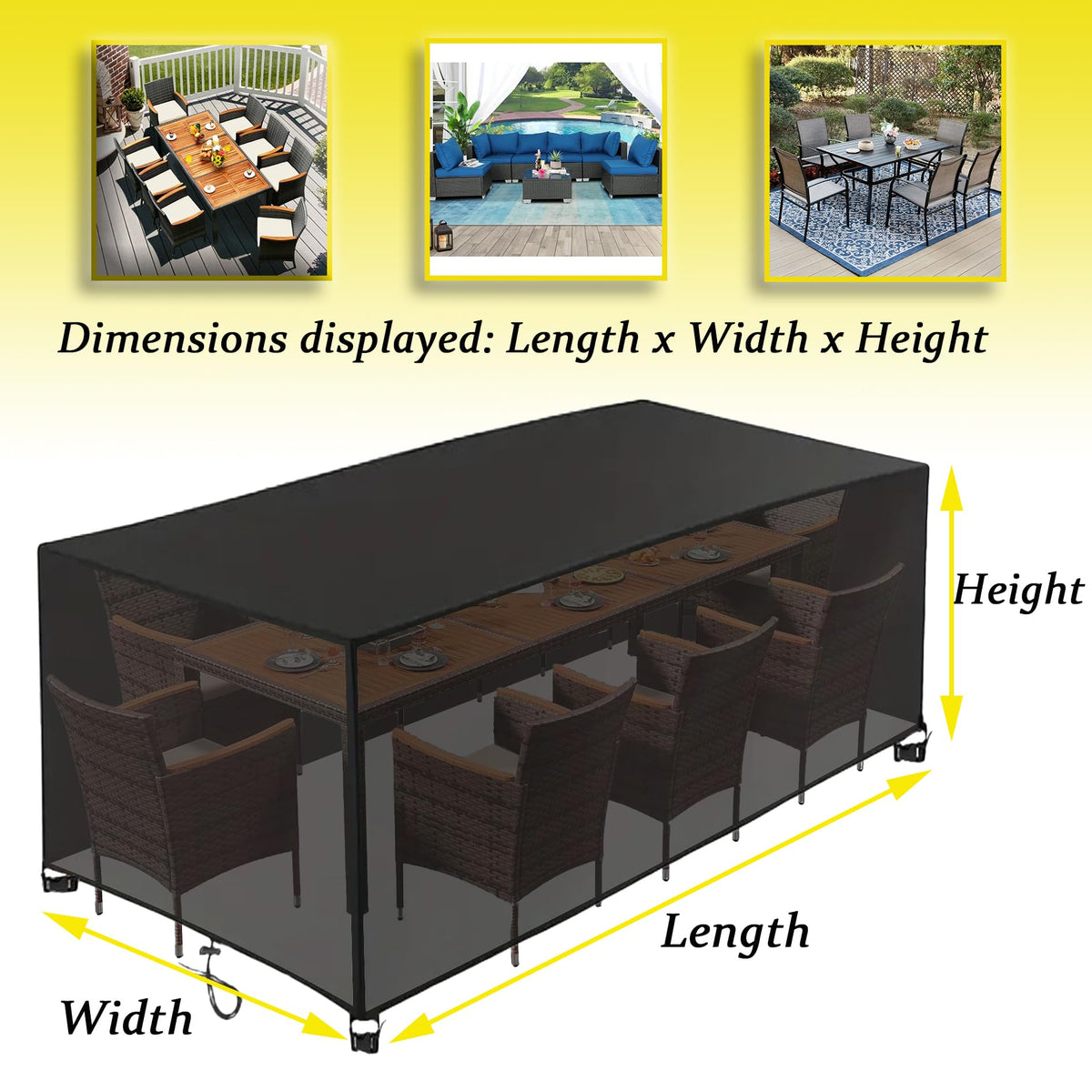 Waterproof 420D Oxford Patio Furniture Cover A1202