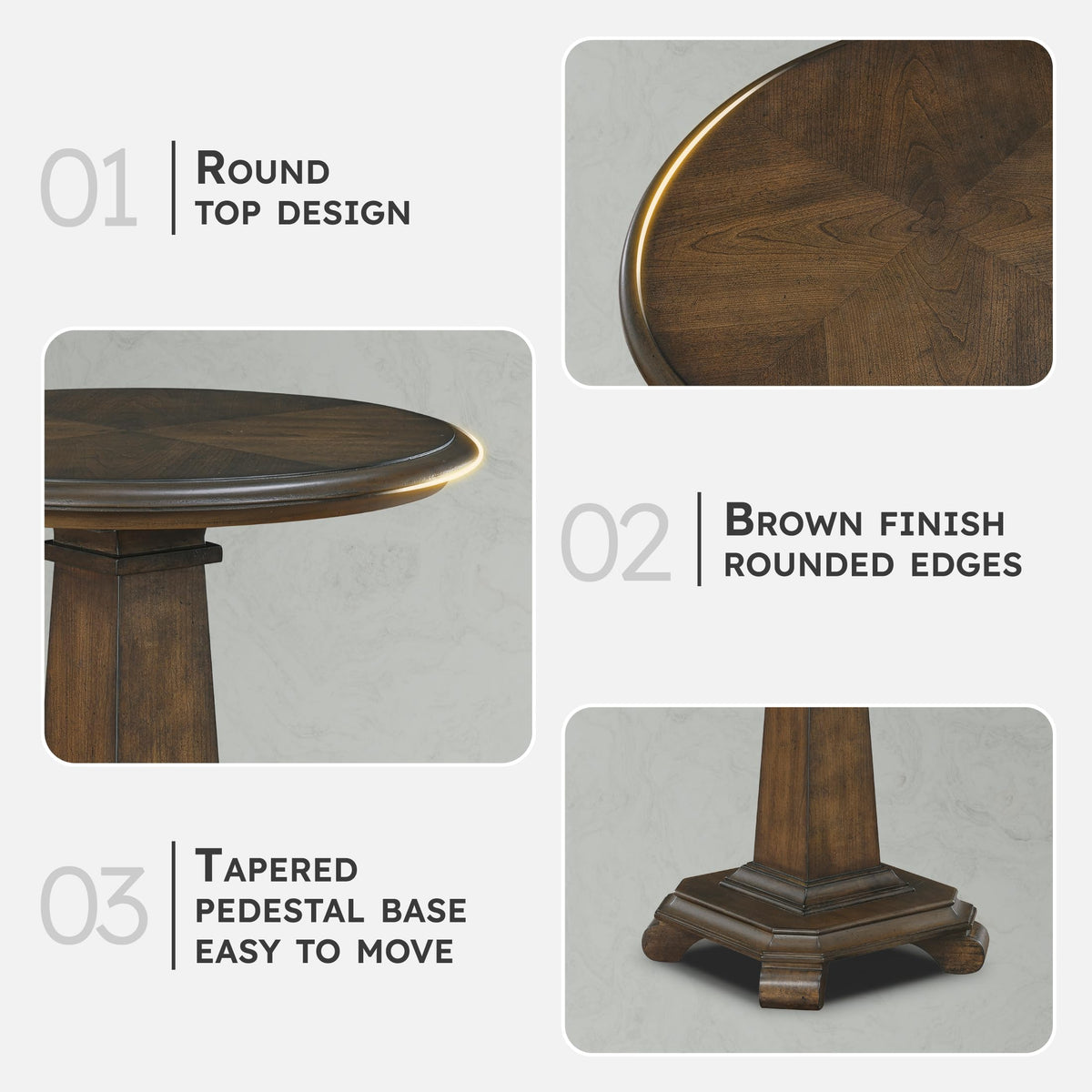 22" Round Wood End Table U957