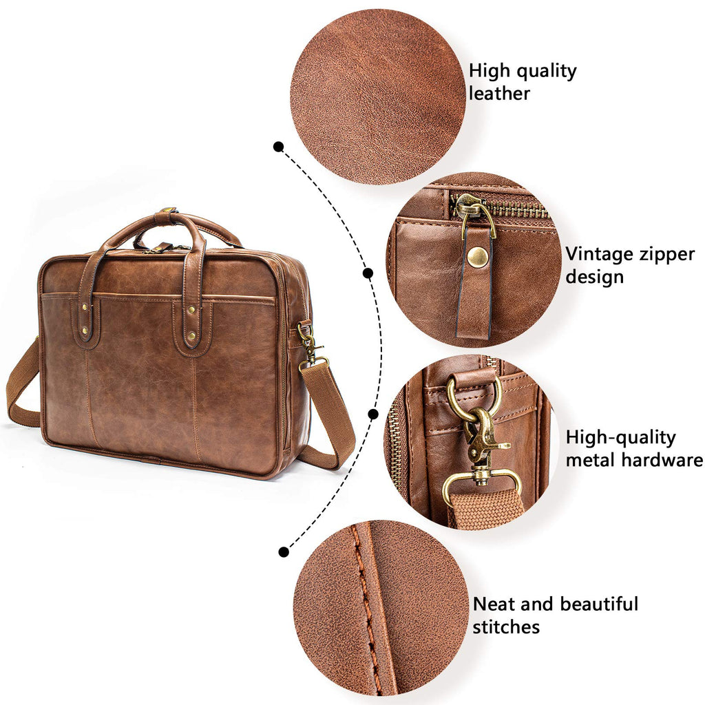 Leather 15.6 Inch Laptop Messenger Bag M52011