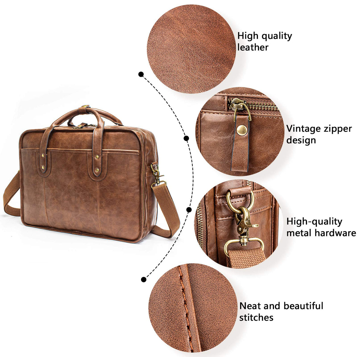 Leather 15.6 Inch Laptop Messenger Bag M52011