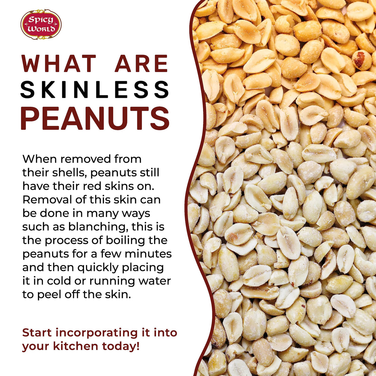 Blanched Raw Unsalted Skinless Peanuts 4 Pound E344888