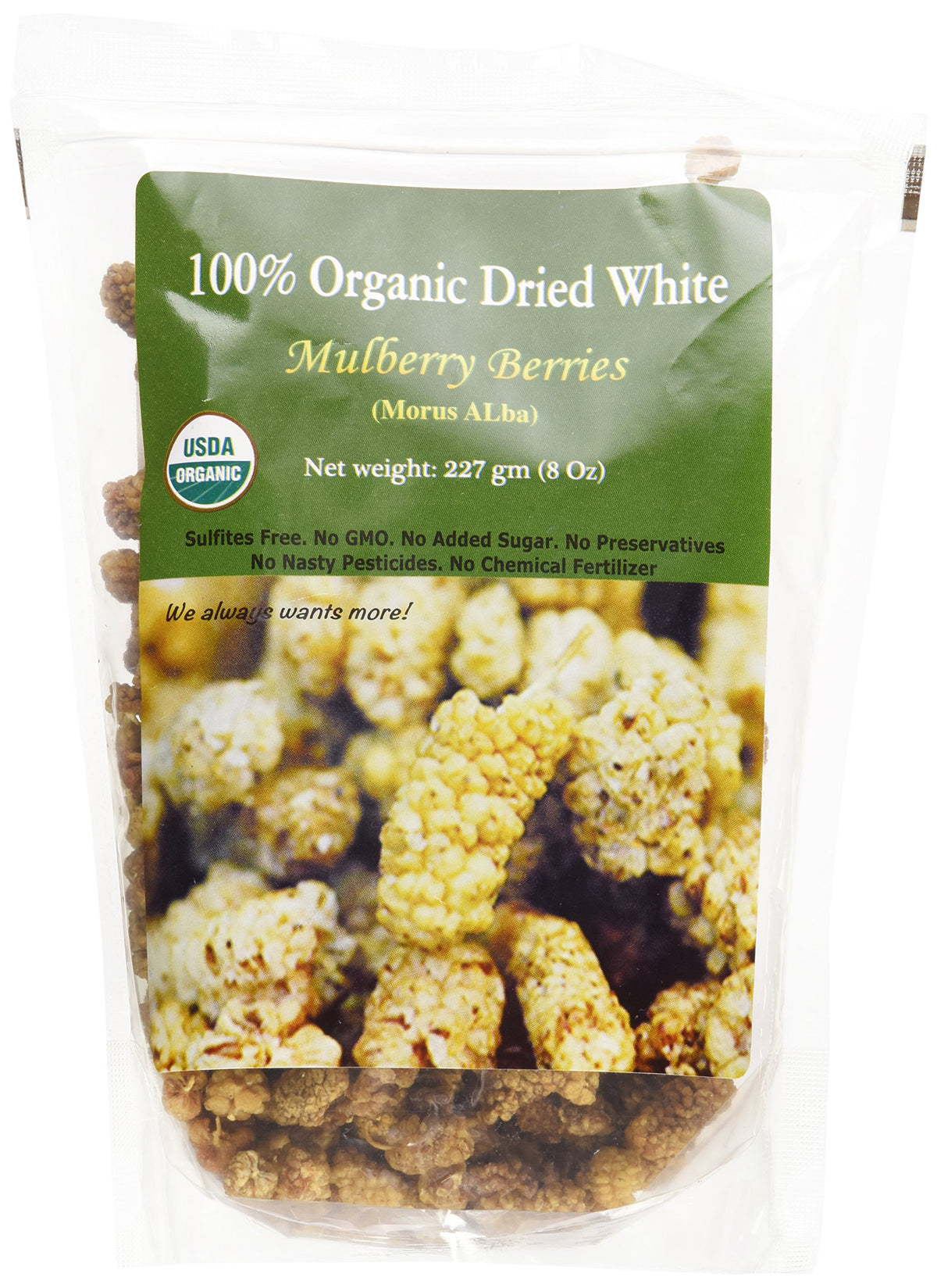 Organic Dried Mulberries 8 Oz J971