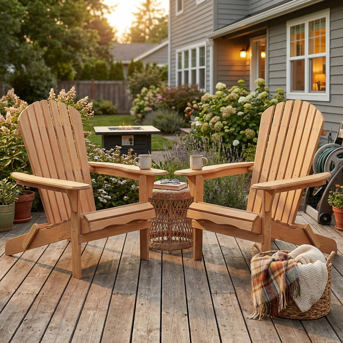 Cedar Folding Adirondack Chair Set of 2 J2496