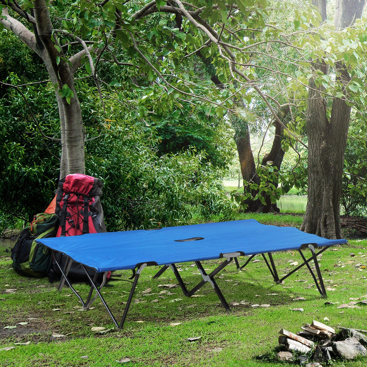 2 Person Folding Camping Cot with Carry Bag K269092